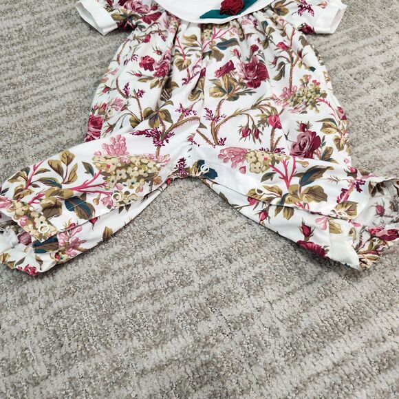 Baby Togs vintage rose floral collar romper size 6-9 months - Picture 5 of 11